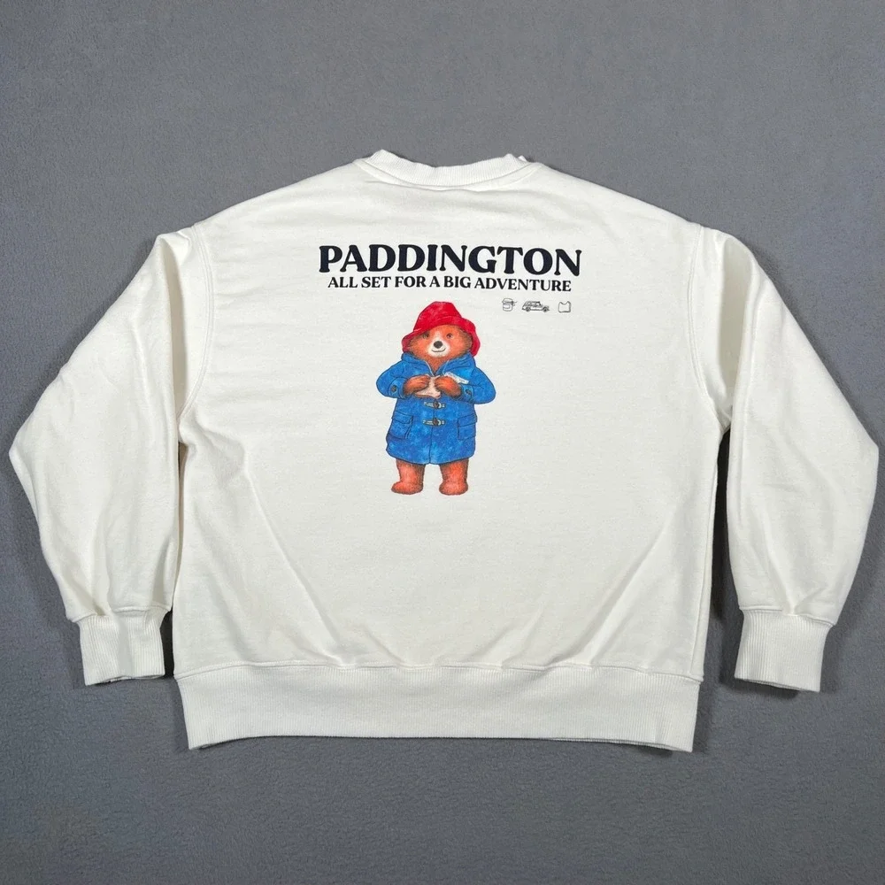 Zara Paddington Bear Sweatshirt Kids 9-10 White All Set For A Big Adventure Top